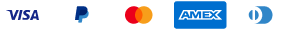 Visa, PayPal, Mastercard, Amex, Diners Club payment methods accepted