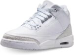 Air Jordan 3 Retro Big Shoes White/Metallic Silver-White