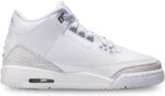 Air Jordan 3 Retro Big Shoes White/Metallic Silver-White - Image 3