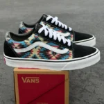 Turquoise Native American Inspired Tribal Pattern on Vans Old Skool Shoes Southwest Pattern Customized Sneakers - Image 2