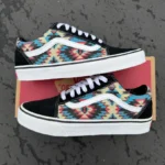Turquoise Native American Inspired Tribal Pattern on Vans Old Skool Shoes Southwest Pattern Customized Sneakers - Image 3