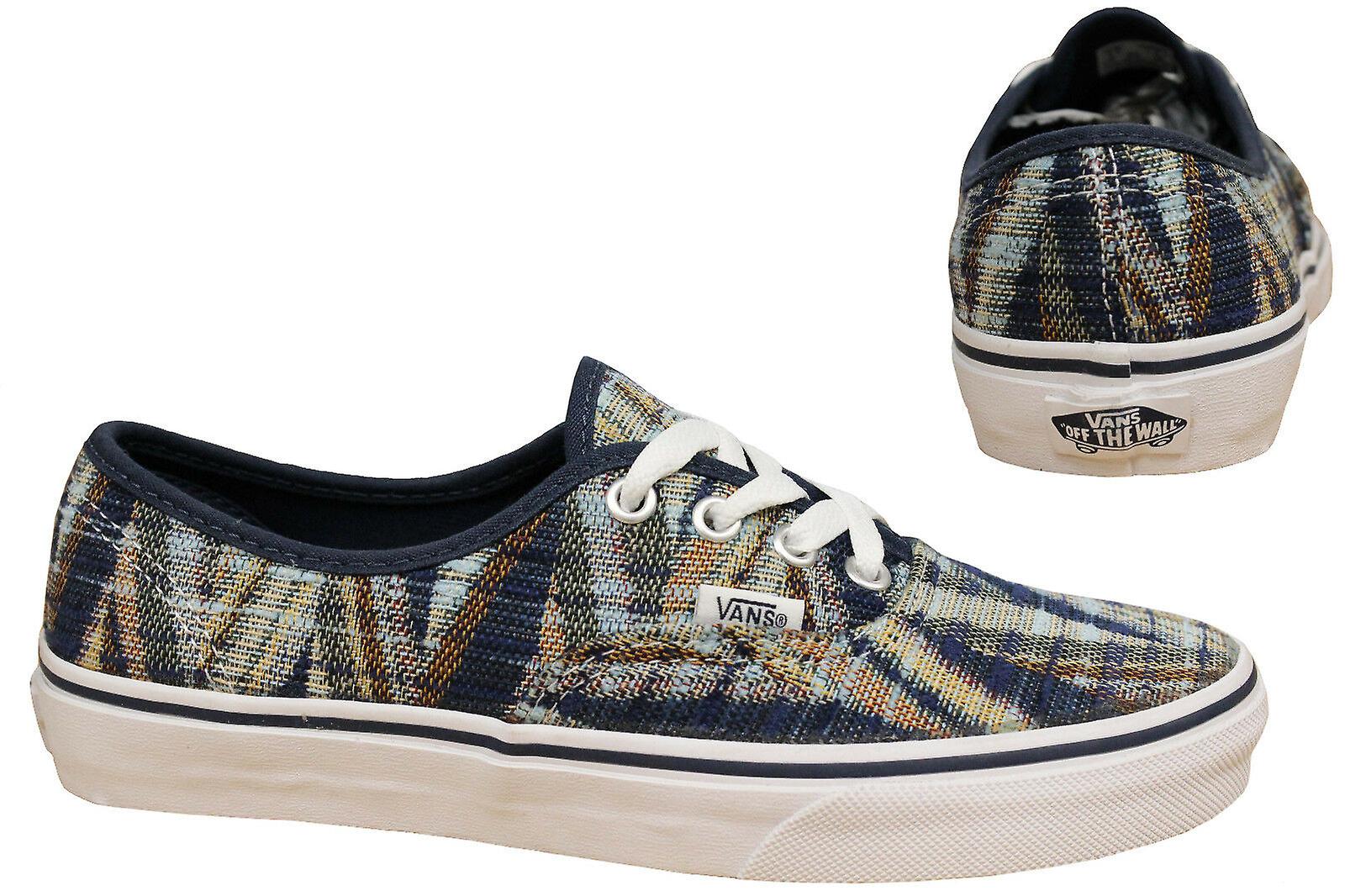 h1 Vans Off The Wall Chevron Blue Multicolor Low Top Sneakers Flats - Image 1