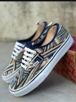 Vans Off The Wall Chevron Blue Multicolor Low Top Sneakers Flats - Image 2