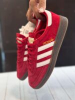 Adidas Spezial Sneakers Red Suede Uppers with White Leather Stripes - Image 3
