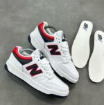 New Balance 500 in the White/Navy/Red - Image 2