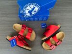 Red Double-Strap Buckle Sandals - Image 3