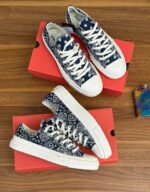 Patterned Low-Top Canvas Sneakers - Image 2