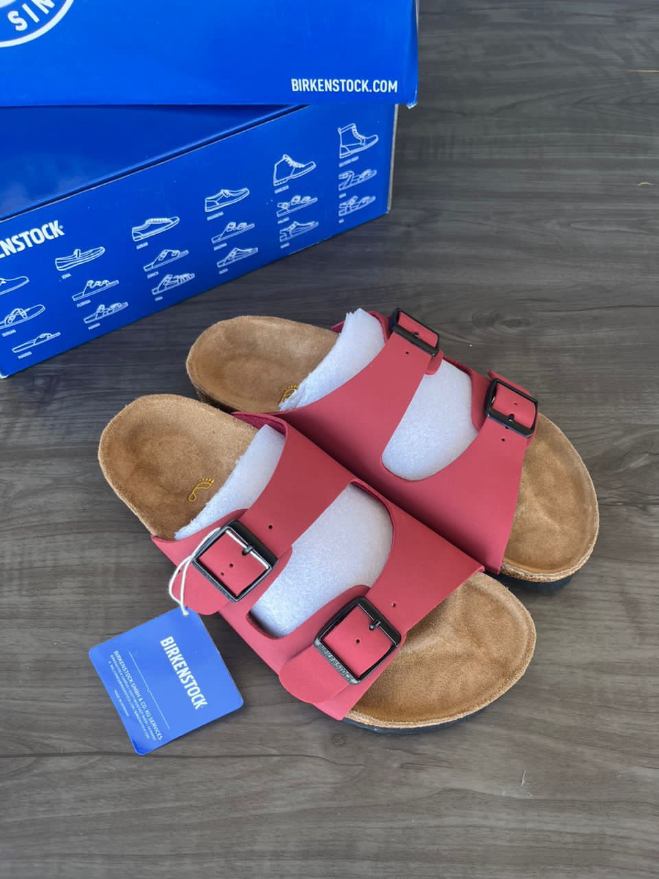 t3 Red Double-Strap Buckle Sandals - Image 1