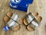 Birkenstock muted olive green (khaki) straps