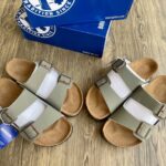 Birkenstock muted olive green (khaki) straps