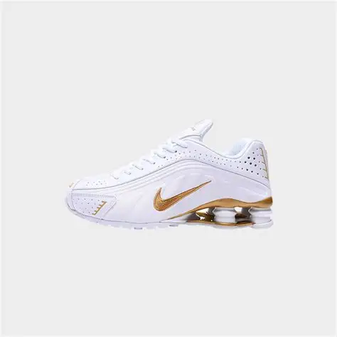 u3 Nike Shox R4 White and Gold - Image 1