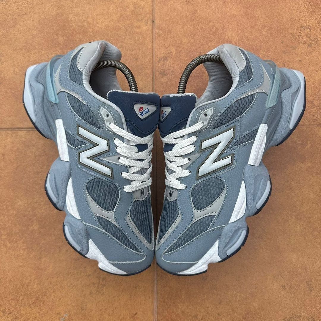 v1 New Balance Men's Blue and White Trainers - Image 1