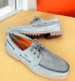 Timberland Grey Suede Boat Shoes with Lug Sole
