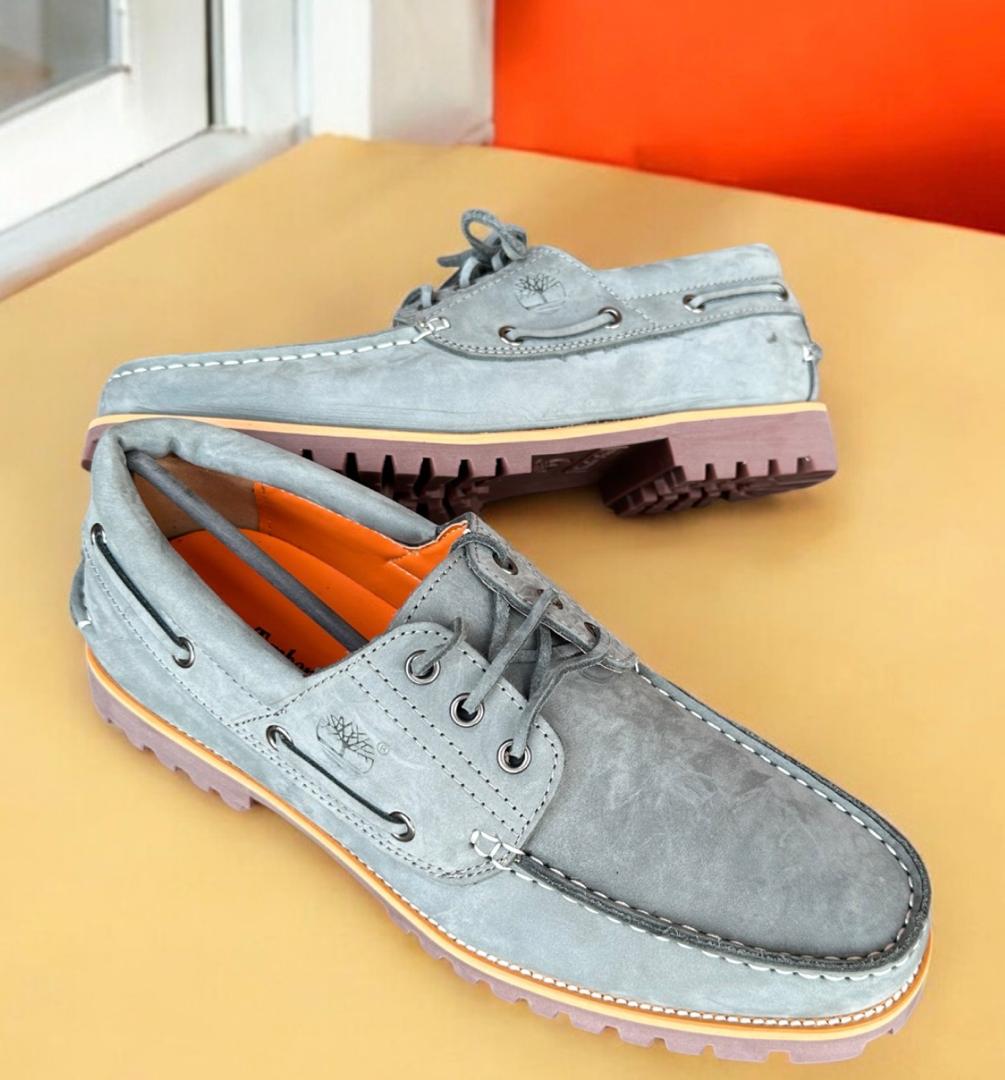 E2 Timberland Grey Suede Boat Shoes with Lug Sole - Image 1